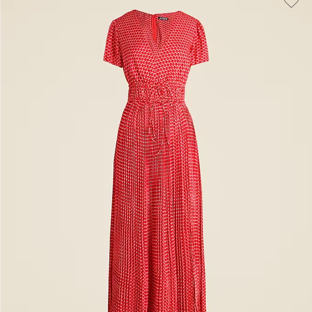 NWT J.Crew 4 CK803 Pleated tie waist luster georgette Dress. 

827 - Picture 2 of 11